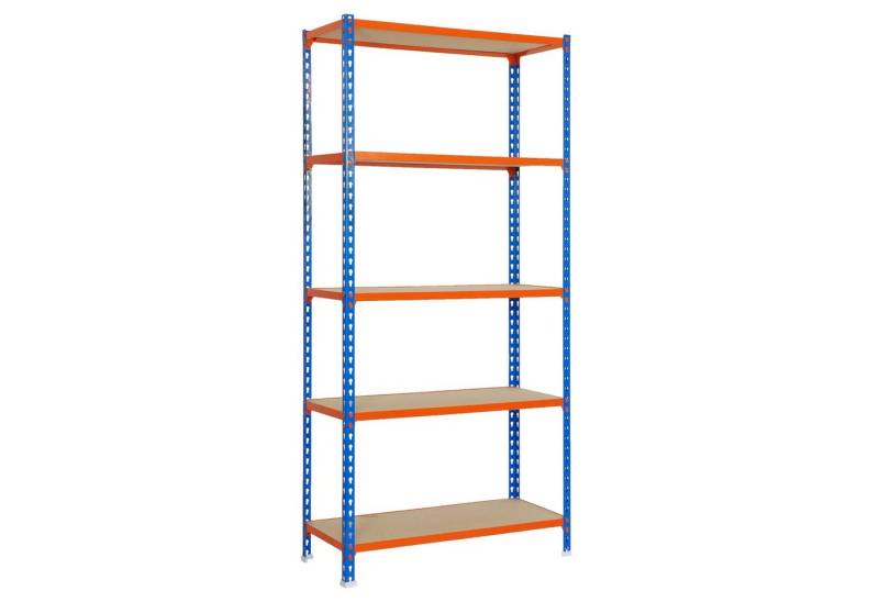 PROREGAL® Schwerlastregal BIG MULI, HxBxT 200x110x30cm, 5 Fachböden, Fachlast 200kg, Blau, Erhältlich mit Spanplatten oder Stahböden in vielen Dimensionen von PROREGAL®