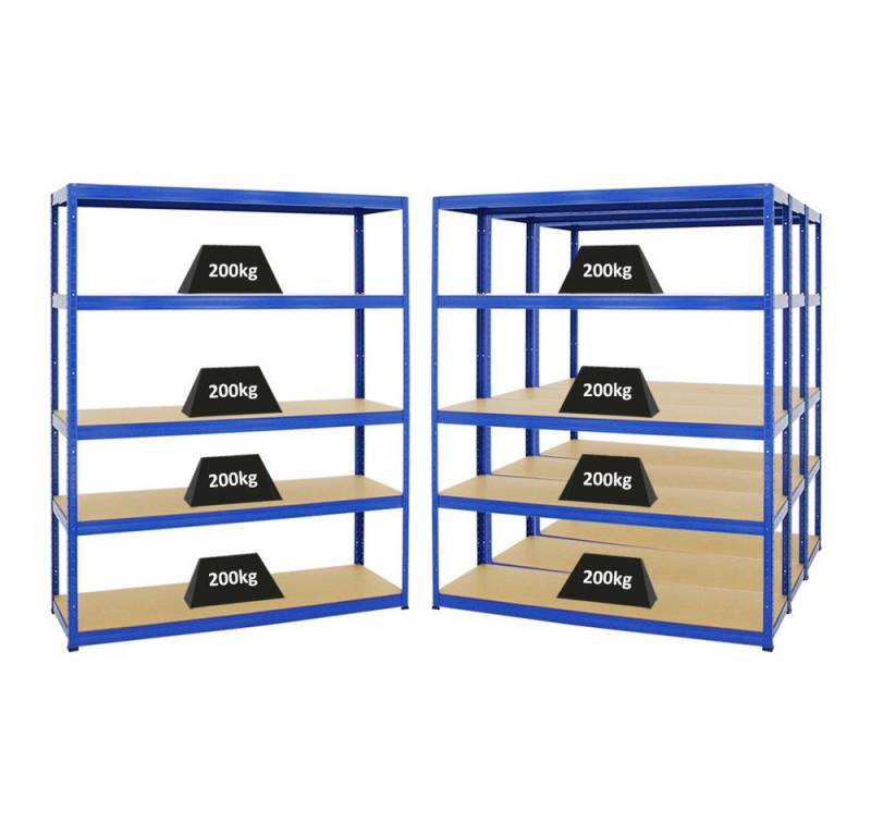 PROREGAL® Schwerlastregal Lastenregal Kellerregal MegaDeal 4x ELEPHANT 180x150x45cm Blau, 4-tlg., Robustes Lastenregal Garagenregal Werkstattregal Kellerregal von PROREGAL®