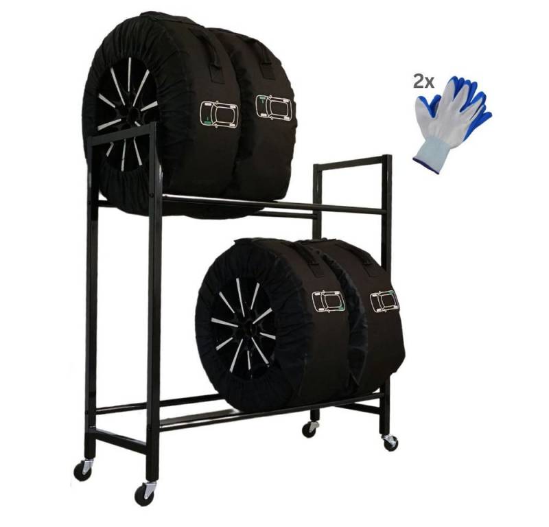 PROREGAL® Schwerlastregal Reifenregal CARRERO auf Rollen HxBxT 115x111x40cm bis zu 8 Reifen von PROREGAL®