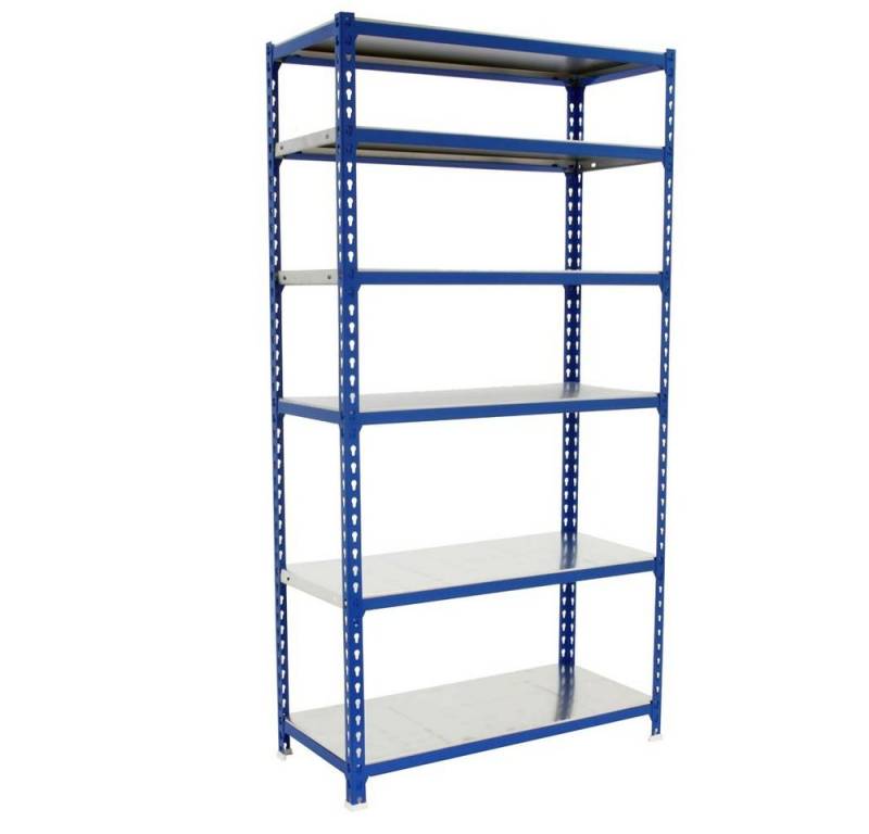 PROREGAL® Schwerlastregal Schwerlastregal Giant Metal Shark, HxBxT 250x100x40cm, Blau, Erhältlich mit Spanplatten oder Stahböden in vielen Dimensionen von PROREGAL®