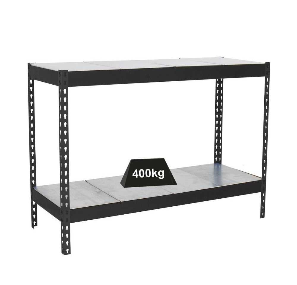 PROREGAL® Schwerlastregal Schwerlastregal MINI METAL YETI TWO 90x120x45cm 400kg Anthrazit von PROREGAL®