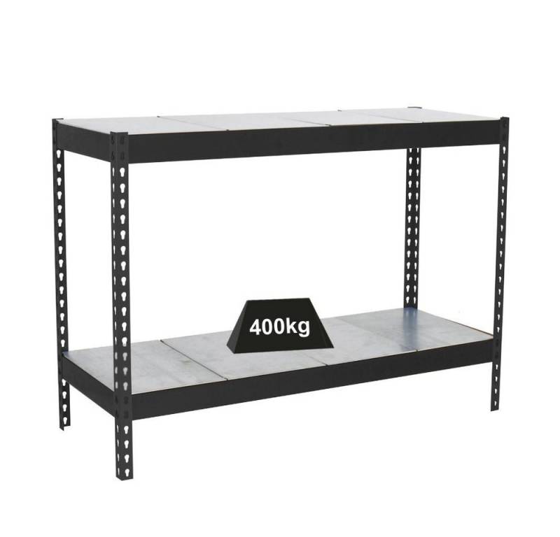 PROREGAL® Schwerlastregal Schwerlastregal MINI METAL YETI TWO 90x120x45cm 400kg Anthrazit von PROREGAL®