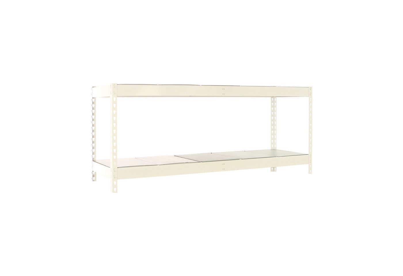 PROREGAL® Schwerlastregal Schwerlastregal MINI METAL YETI TWO 90x150x45cm Fachlast 400kg Weiß von PROREGAL®