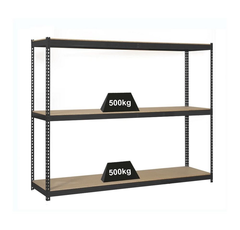 PROREGAL® Schwerlastregal Schwerlastregal Wood Beast Three, HxBxT 200x240x90cm, Grau von PROREGAL®