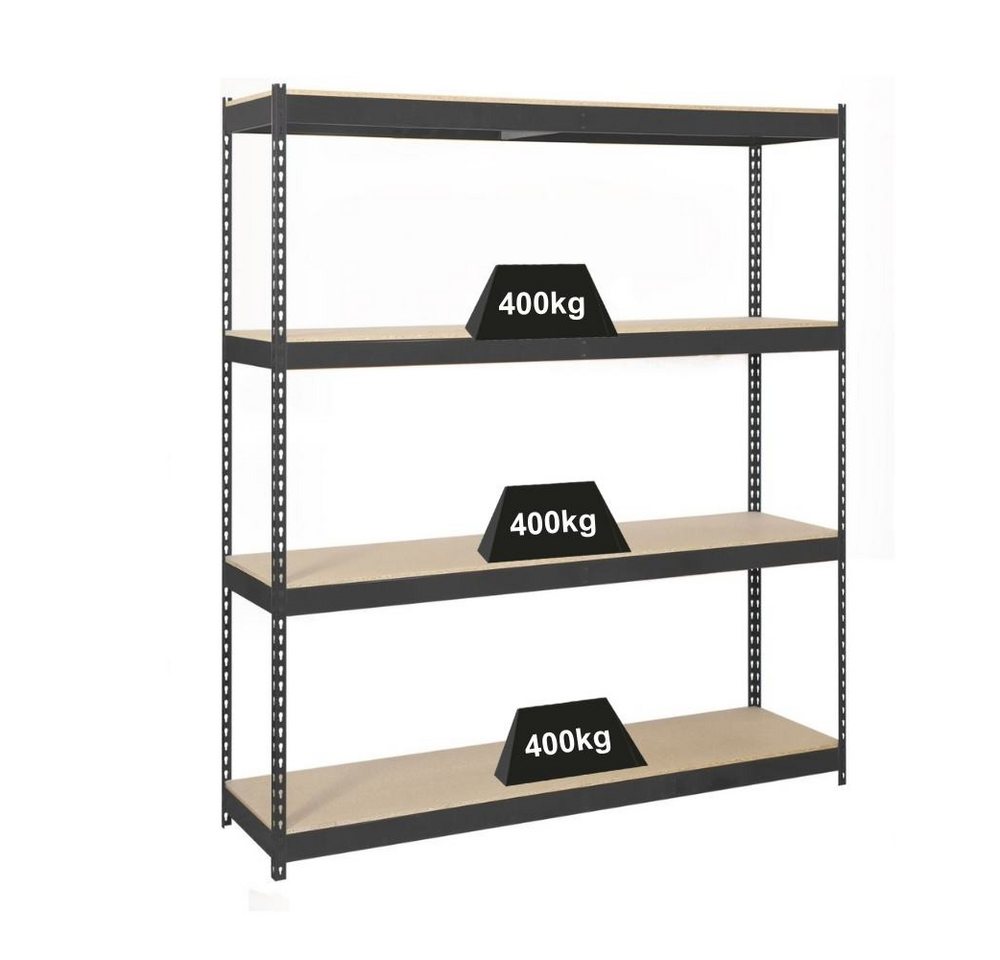 PROREGAL® Schwerlastregal Schwerlastregal Wood Beast Three, HxBxT 200x240x90cm, Grau von PROREGAL®