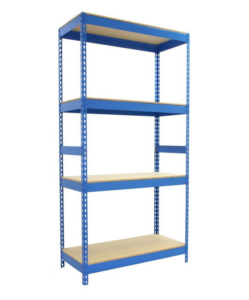 PROREGAL® Schwerlastregal Schwerlastregal Wood Yeti Light Five, HxBxT 200x100x45cm, Blau von PROREGAL®