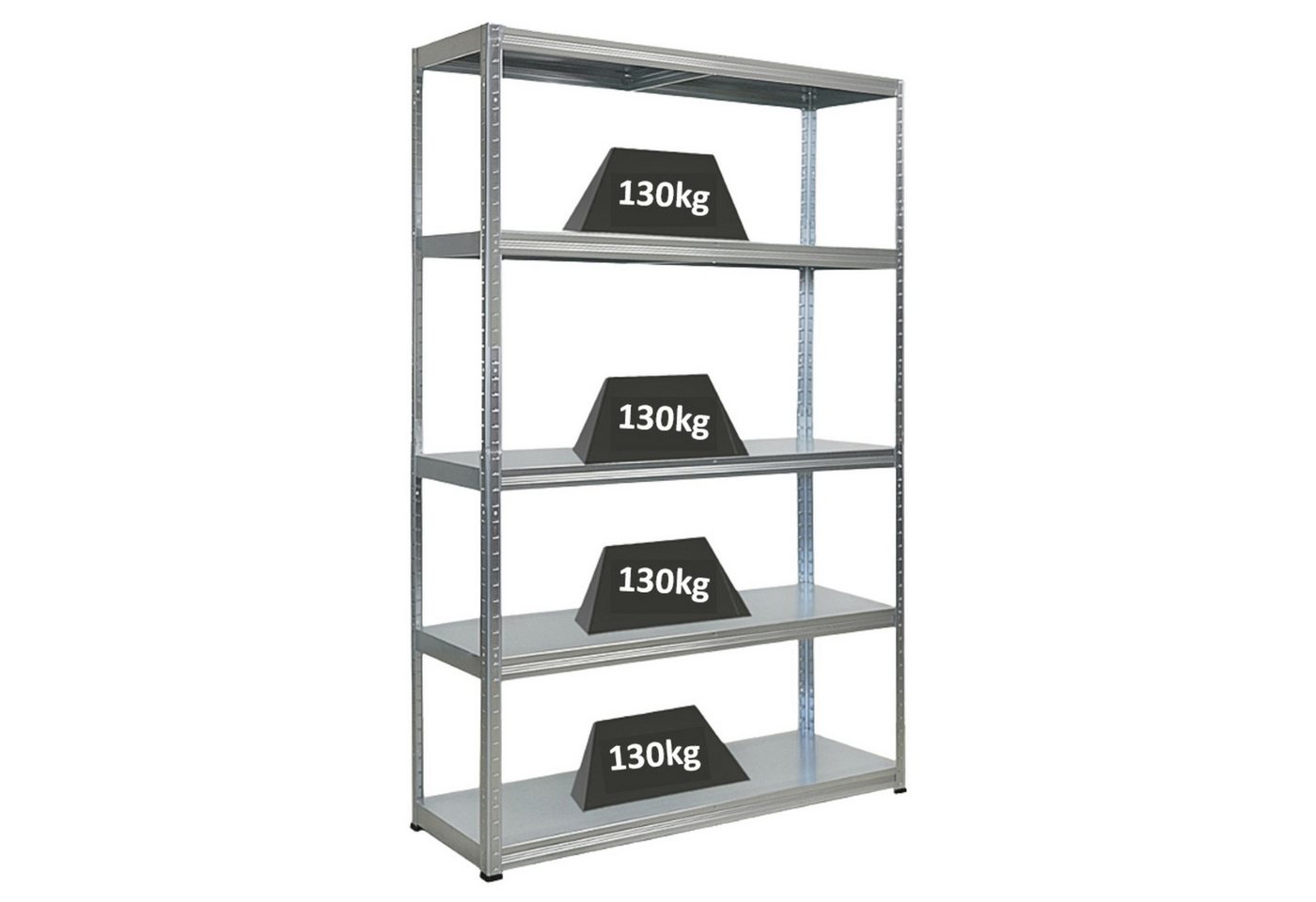 PROREGAL® Schwerlastregal Steel Eagle 180x120x40cm Fachlast 130kg Verzinkt von PROREGAL®