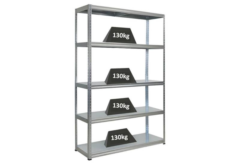 PROREGAL® Schwerlastregal Steel Eagle 180x120x40cm Fachlast 130kg Verzinkt von PROREGAL®