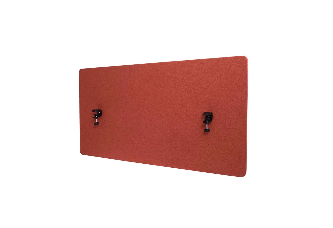 PROREGAL® Sichtschutzbefestigung Akustik-Tischtrenner 60x120x2cm doppelwandig Stoff Braun Sichtschutz von PROREGAL®