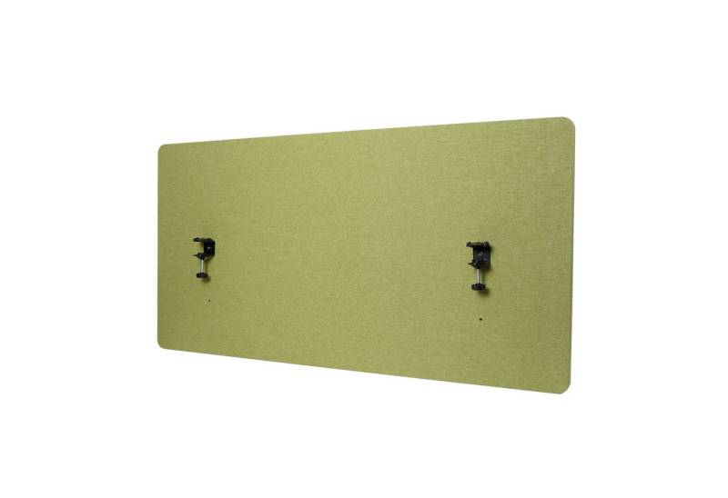 PROREGAL® Sichtschutzbefestigung Akustik-Tischtrennwand 60x120x2cm doppelwandig Stoff Grün Sichtschutz von PROREGAL®