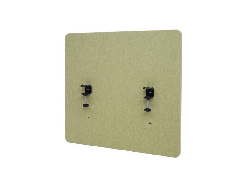 PROREGAL® Sichtschutzbefestigung Akustik-Tischtrennwand 60x65x2cm doppelwandig Stoff Grün Sichtschutz von PROREGAL®