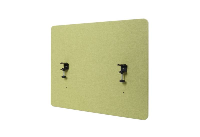 PROREGAL® Sichtschutzbefestigung Akustik-Tischtrennwand 60x75x2cm doppelwandig Stoff Grün Sichtschutz von PROREGAL®