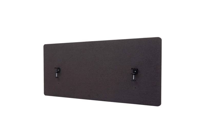 PROREGAL® Sichtschutzbefestigung Tischtrennwand 60x140x2cm doppelwandig Stoff Braun-Grau Sichtschutz von PROREGAL®