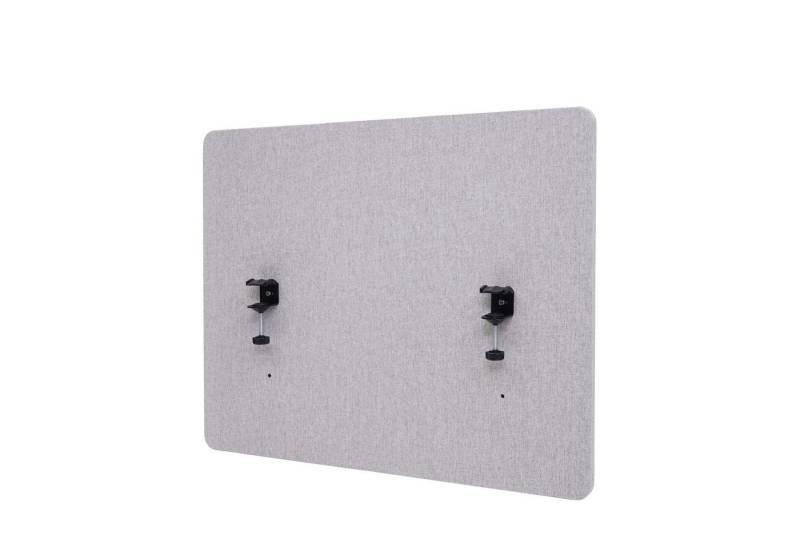 PROREGAL® Sichtschutzbefestigung Tischtrennwand 60x75x2cm doppelwandig Stoff/Textil Grau Sichtschutz von PROREGAL®
