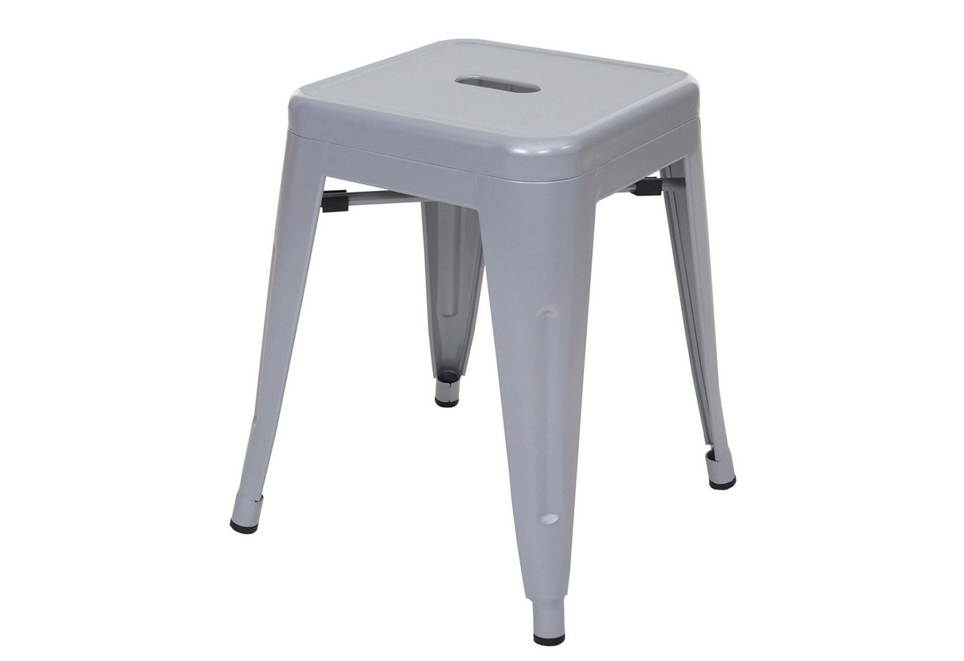 PROREGAL® Sitzhocker 6x Hocker Sitzhöhe 46cm Metall Industriedesign stapelbar Grau von PROREGAL®