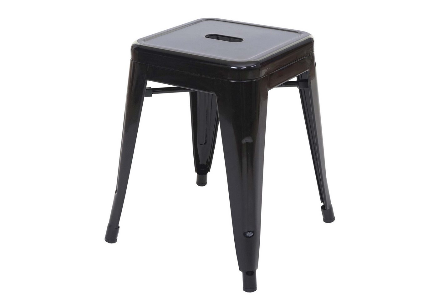 PROREGAL® Sitzhocker Hocker Sitzhöhe 46cm Metall Industriedesign stapelbar Schwarz von PROREGAL®