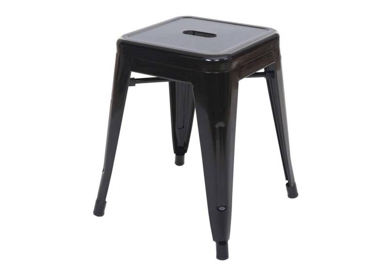 PROREGAL® Sitzhocker Hocker Sitzhöhe 46cm Metall Industriedesign stapelbar Schwarz von PROREGAL®