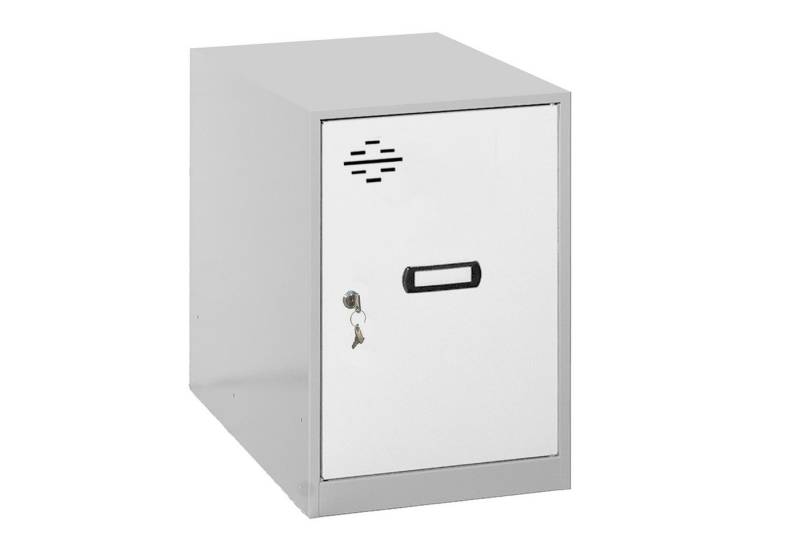 PROREGAL® Spind Schließfach AMEGO 47,5x30x50cm Ohne Füße Grau-Grau von PROREGAL®