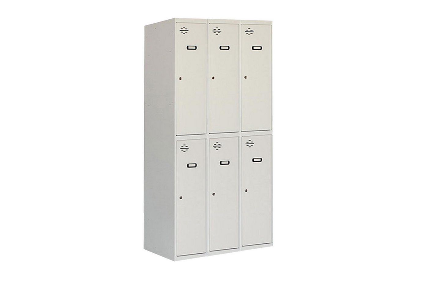 PROREGAL® Spind Spind AMEGO 6 Abteile 180x90x50cm Abteilbreite 30cm Unterteilt von PROREGAL®