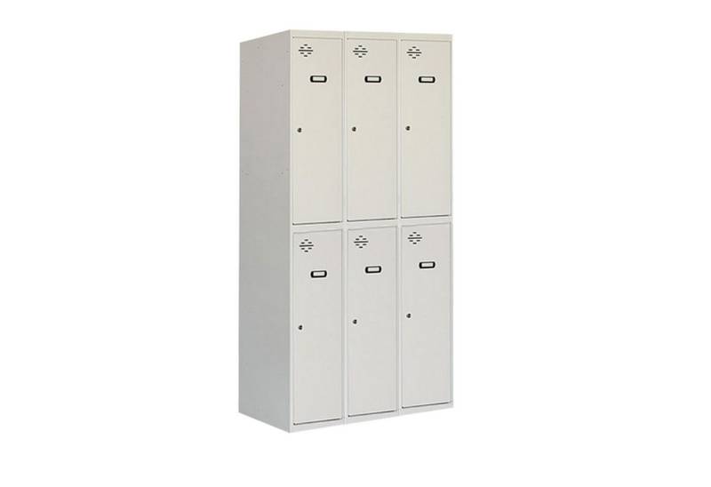 PROREGAL® Spind Spind AMEGO 6 Abteile 180x90x50cm Abteilbreite 30cm Unterteilt von PROREGAL®