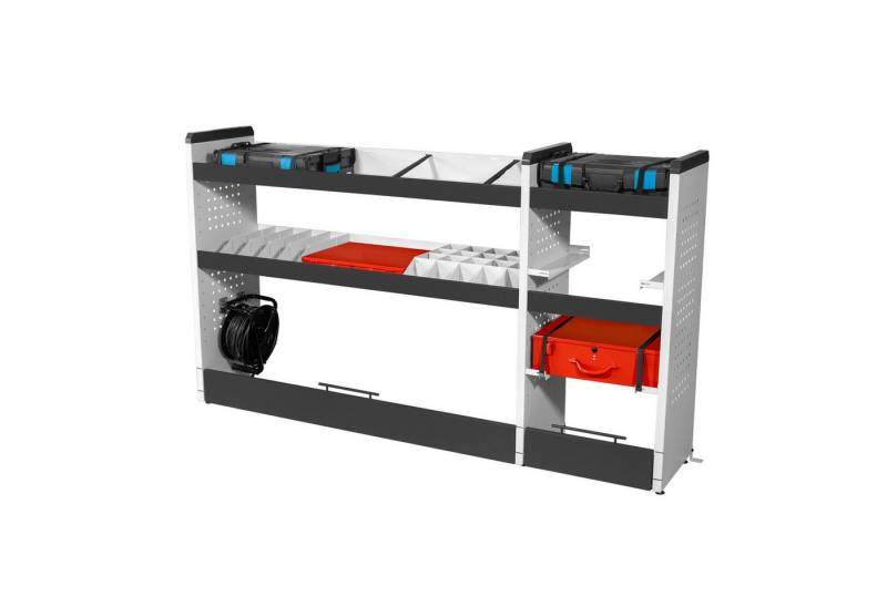 PROREGAL® Standregal Fahrzeugregal KFZ 2 Ebenen 2 Kofferebenen 110x192x40cm, Grau/Anthrazit von PROREGAL®