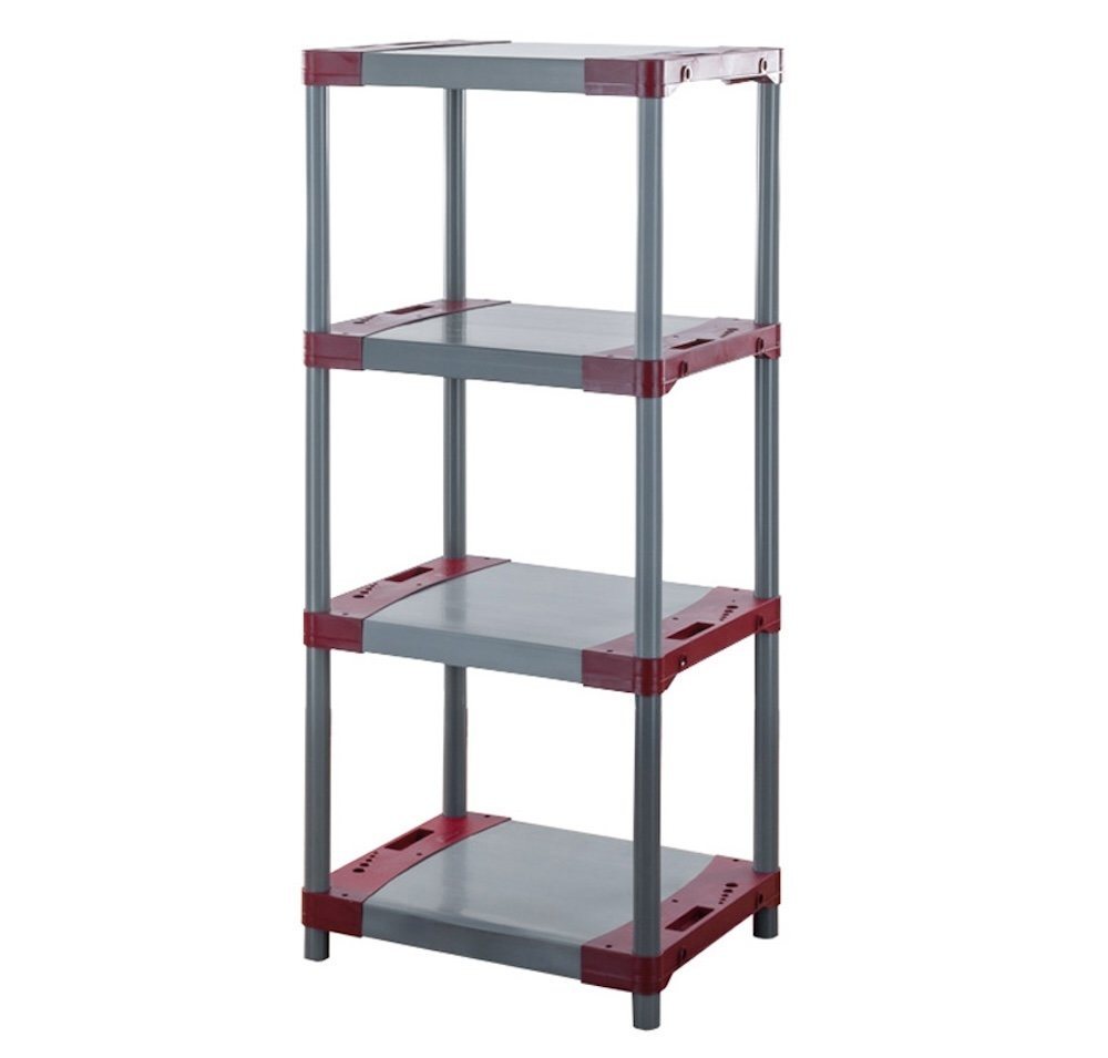 PROREGAL® Standregal Kunststoffregal GREY BEAR, Low, HxBxT 138x60x46cm, Grau-Grün von PROREGAL®