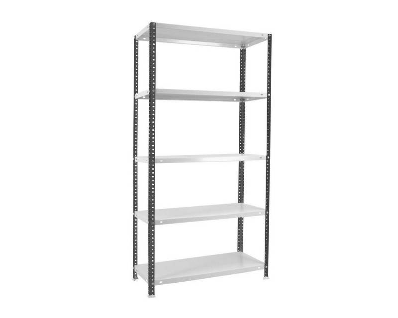 PROREGAL® Standregal Schraubregal PANDA TALL 200x110x30cm 5 Fachböden 90kg Anthrazit-Weiß von PROREGAL®