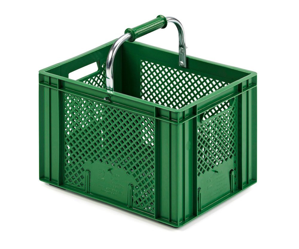 PROREGAL® Stapelbox Eurobehälter Obst- & Gemüsekasten, Tragebügel, 19x30x40cm, 18L, Grün von PROREGAL®
