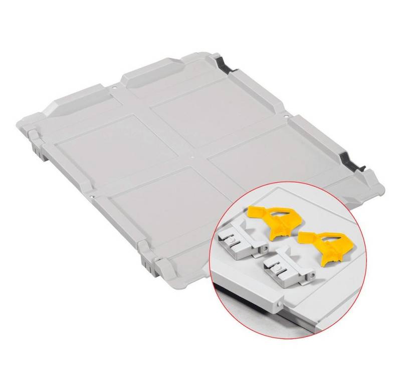 PROREGAL® Stapelbox SparSet 10x Scharnierdeckel Set Eurobox NextGen, 2 gelben Verschlüsse von PROREGAL®