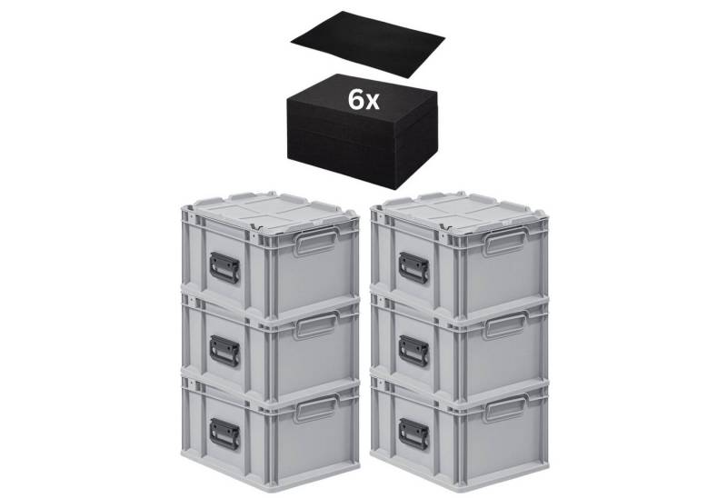 PROREGAL® Stapelbox SparSet Eurobox NextGen Portable Rasterschaumstoff Schaumstoffeinlage (6 St) von PROREGAL®