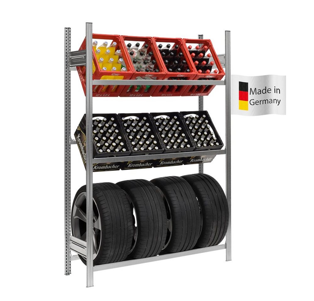 PROREGAL® Steckregal Getränkekisten-/Reifenregal Chiemsee TIRE, 6 Kisten+4 Reifen von PROREGAL®