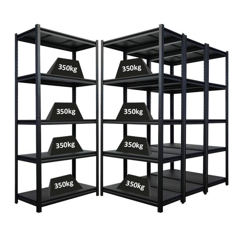 PROREGAL® Steckregal MegaDeal 4x Thorin, 180x90x40cm Fachlast 350 kg Schwarz von PROREGAL®