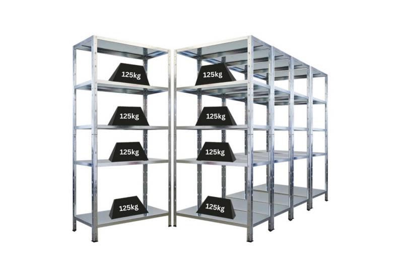 PROREGAL® Steckregal MegaDeal 5x Ares 180x90x40cm Fachlast 125 kg Verzinkt von PROREGAL®