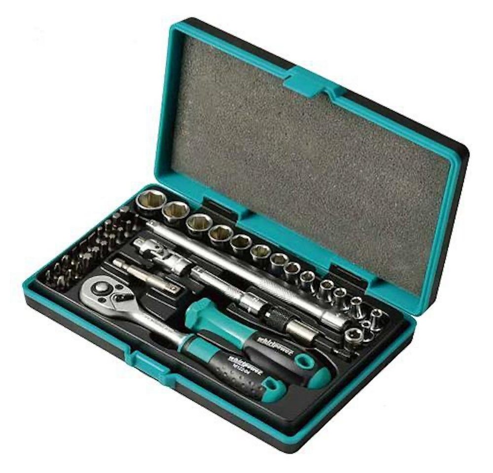 PROREGAL® Steckschlüssel Steckschlüsseleinsatz Set Whirlpower® 1612-1542s, 42 Stück, 1/4 " von PROREGAL®