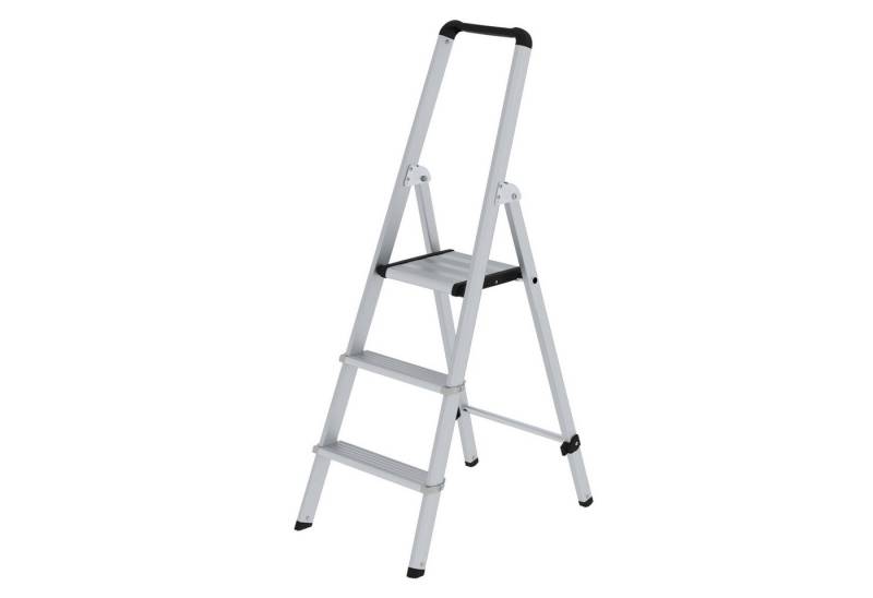 PROREGAL® Stehleiter ML Stufen-Stehleiter einseitig begehbar Aluminium eloxiert 3 Stufen von PROREGAL®