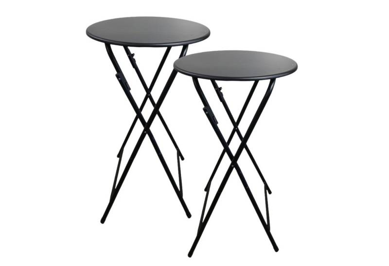 PROREGAL® Stehtisch 2er Set klappbar mit Husse HxØ 110x60cm MDF-Platte PVC-Beschichtung von PROREGAL®
