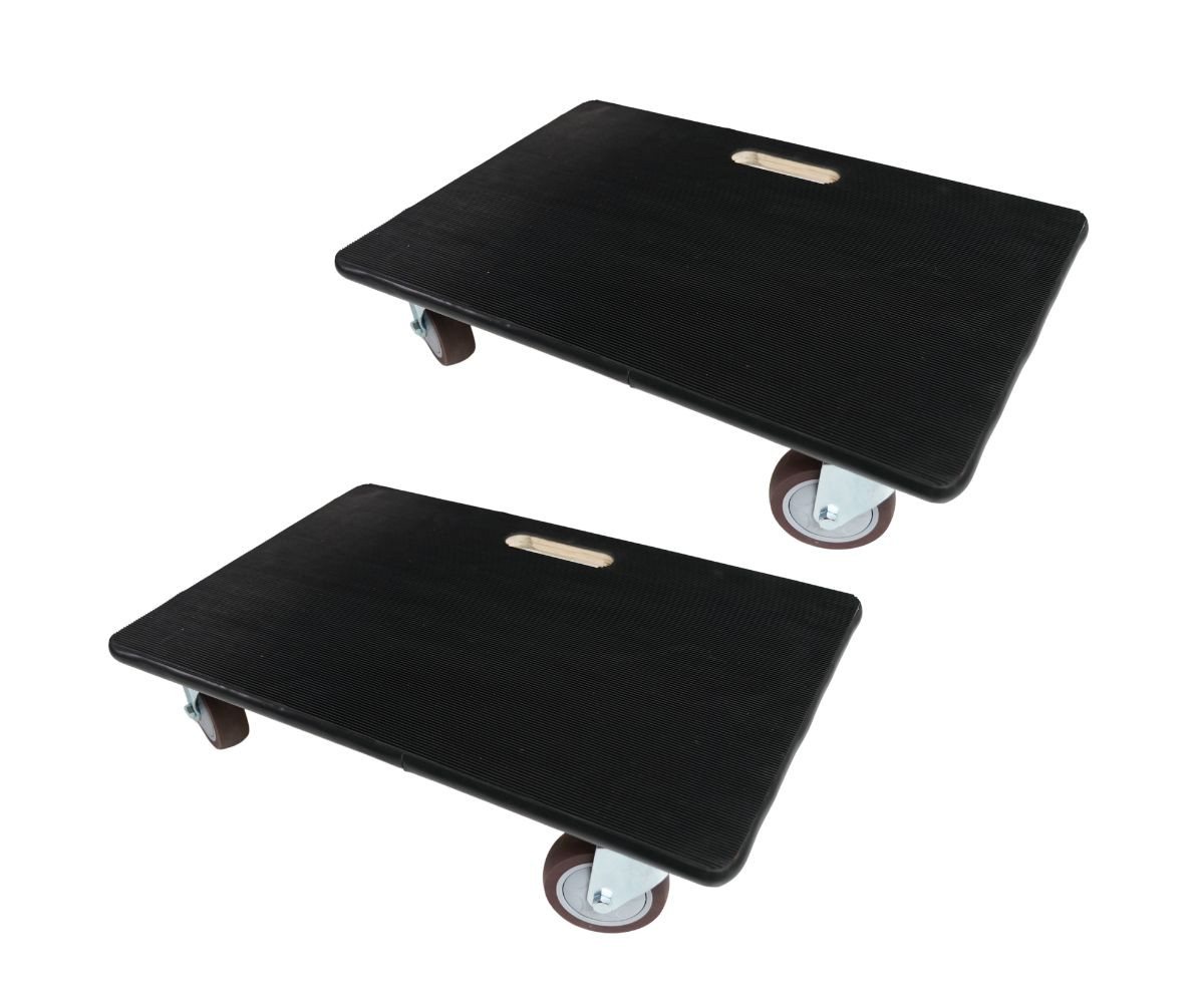 PROREGAL® Transportroller 4 Rollen 15x40x60cm Traglast 500kg Sperrholzplatte mit Gummi 2 Stück von PROREGAL®