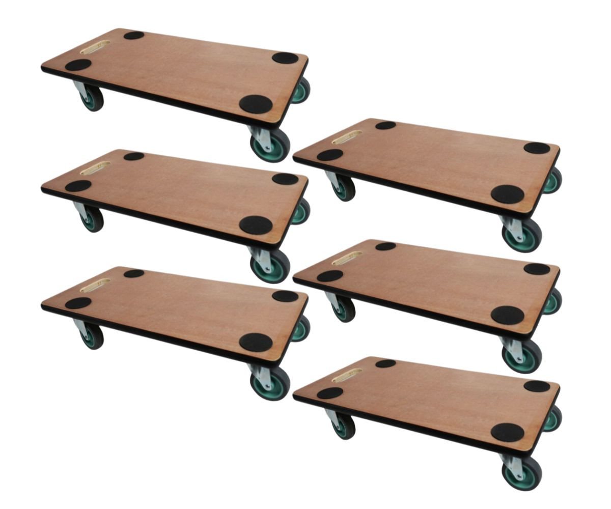 PROREGAL® Transportroller MegaDeal Möbelroller Rollbrett Transporthilfe Rollwagen Möbelhund Pro, (6-St), Diverse Ausführungen mit MDF Siebdruck Sperrholz bis zu 500kg Traglast von PROREGAL®