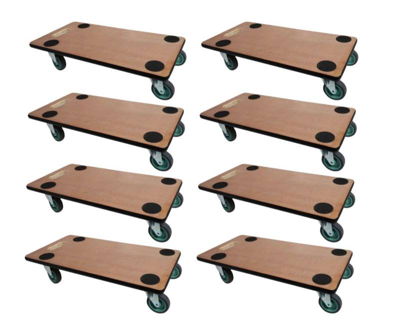 PROREGAL® Transportroller MegaDeal Möbelroller Rollbrett Transporthilfe Rollwagen Möbelhund Pro, (8-St), Diverse Ausführungen mit MDF Siebdruck Sperrholz bis zu 500kg Traglast von PROREGAL®