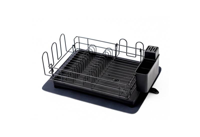 PROREGAL® Trockenständer Abtropfgestell Geschirr 15x42x31cm Stahl inkl. Besteck- & Tassenhalter von PROREGAL®