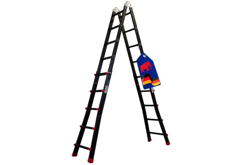 PROREGAL® Vielzweckleiter APOLLO 3-in-1 Aluminium 4x5 Sprossen 5 m Höhe 150kg Traglast Schwarz von PROREGAL®