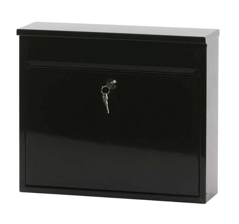 PROREGAL® Wandgarderobe Wandbriefkasten Granadan aus Stahl mit Einwurfsklappe, Schwarz von PROREGAL®