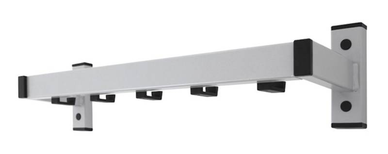 PROREGAL® Wandgarderobe Wandgarderobe mit 5 Haken, Grau von PROREGAL®