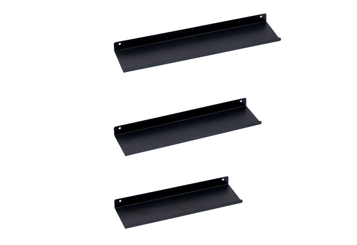 PROREGAL® Wandregal Metall 3er Set Matte Schwarz Schweberegal Wandboards Wanddeko & Ablage von PROREGAL®