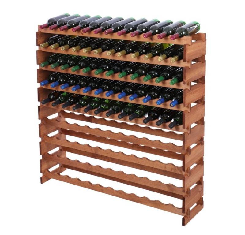 PROREGAL® Weinregal VINOTECA FLEX PRO HxBxT 121x123x28cm 108 Flaschen Braun von PROREGAL®
