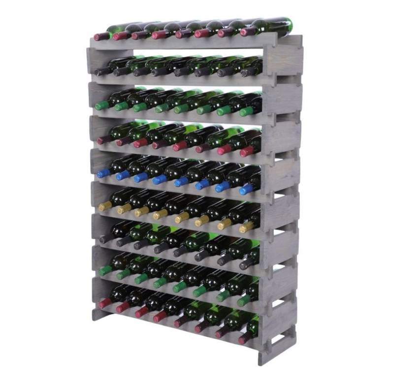PROREGAL® Weinregal VINOTECA FLEX PRO HxBxT 121x84x28cm 72 Flaschen Grau von PROREGAL®