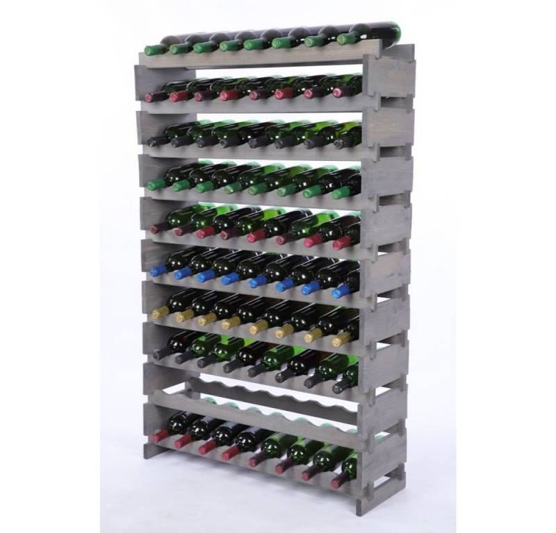 PROREGAL® Weinregal VINOTECA FLEX PRO HxBxT 135x84x28cm 80 Flaschen Grau von PROREGAL®
