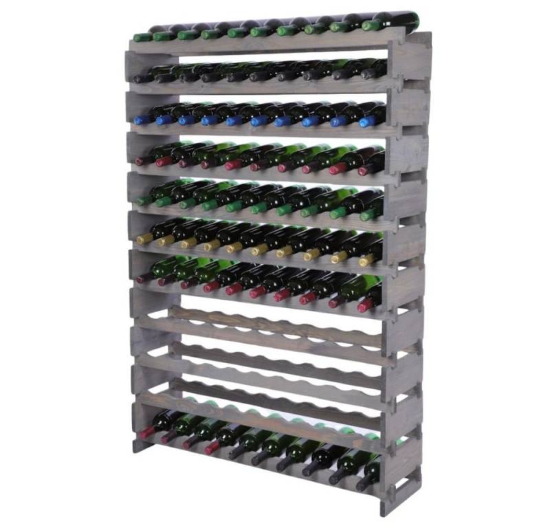 PROREGAL® Weinregal VINOTECA FLEX PRO HxBxT 149x103x28 110 Flaschen Grau von PROREGAL®
