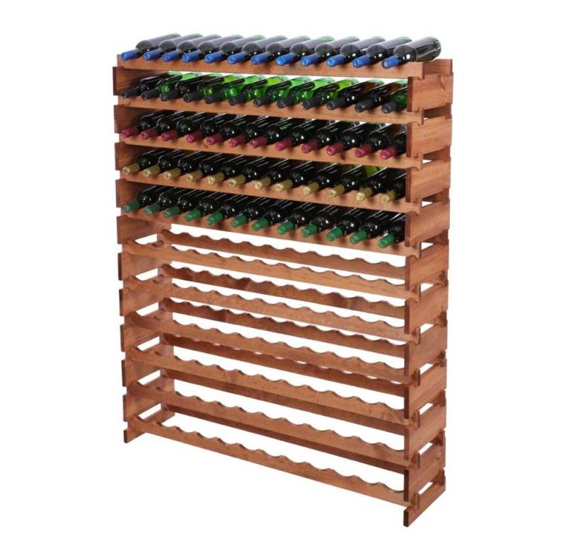PROREGAL® Weinregal VINOTECA FLEX PRO HxBxT 149x123x28cm 132 Flaschen Braun von PROREGAL®