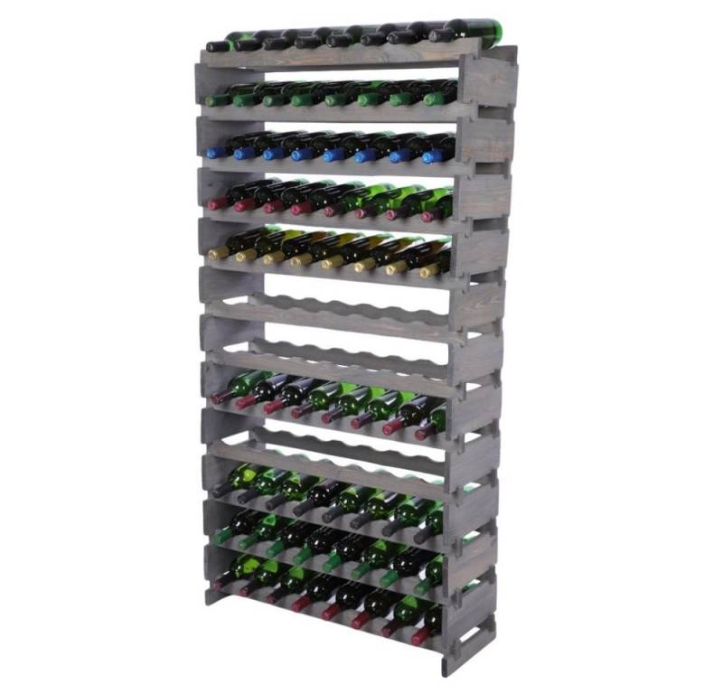 PROREGAL® Weinregal VINOTECA FLEX PRO HxBxT 163x84x28cm 96 Flaschen Grau von PROREGAL®